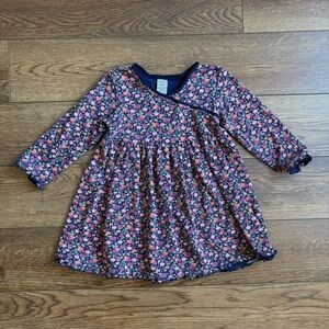 Vintage Y2K Gymboree Cotton Wrap Neck Fruit Floral Dress Size 4T